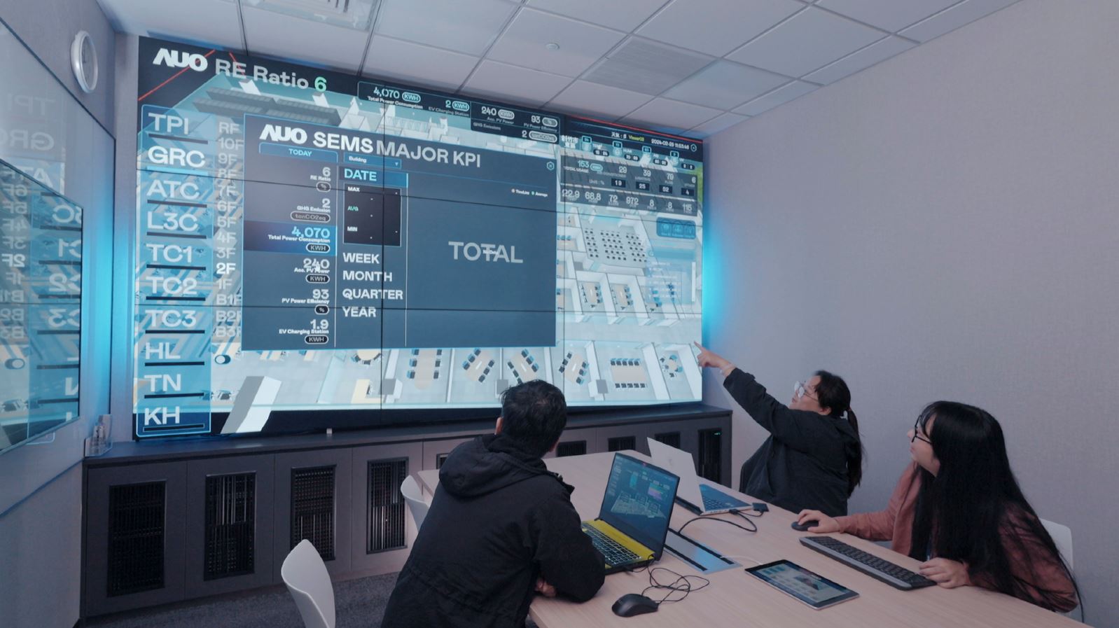 威尼斯wns9778宇沛提供的「淨零智慧建築解決方案」，可即時跨區域、跨場域將所有設備運轉、環境監控指標等相關資訊彙整呈現，讓企業精準掌握碳管理，實現淨零碳排的目標。